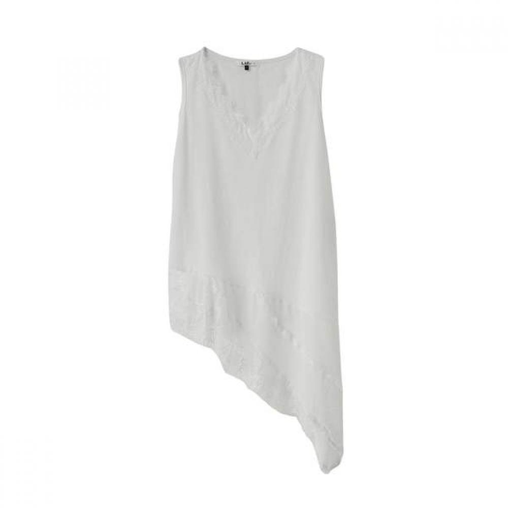 

Lap Lace V Neck AsymmeTrical Long T shirT as2cT422 IV (ivory)/FF