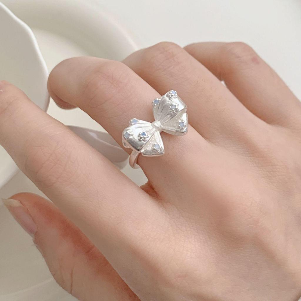 Elegant Open Adjustable Bow Ring for Women: Fashionable, Creative, and Trendy Index Finger Accessory