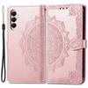 Pour Samsung Galaxy A05s 4G Étui de téléphone magnétique en relief Motif mandala