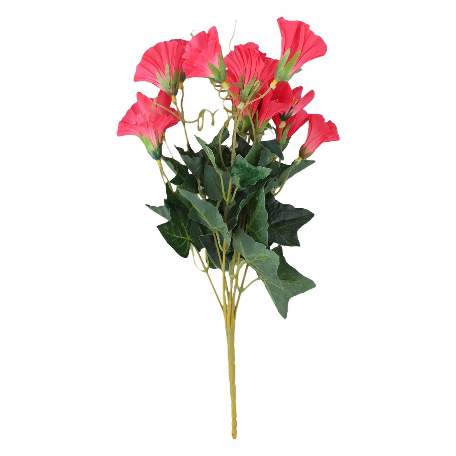 

Яркий искусственный Morning Glory Vine Garden Shop 7 веток Шелковая ткань розы красного