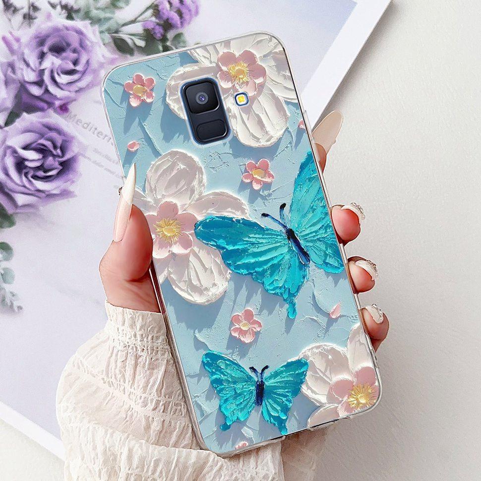 For Samsung Galaxy A6 2018 Case Luxury Painted Cover Soft Silicone Phone Case For Samsung A 6 A6 GalaxyA6 2018 Back Cover Coque