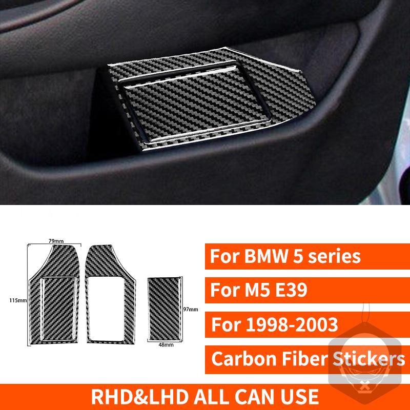 For BMW 5 Series M5 E39 1998-2003 Real Carbon Fiber Sticker Radio AC CD Shift Door Lift Panel Car Accessories Ide Decorative