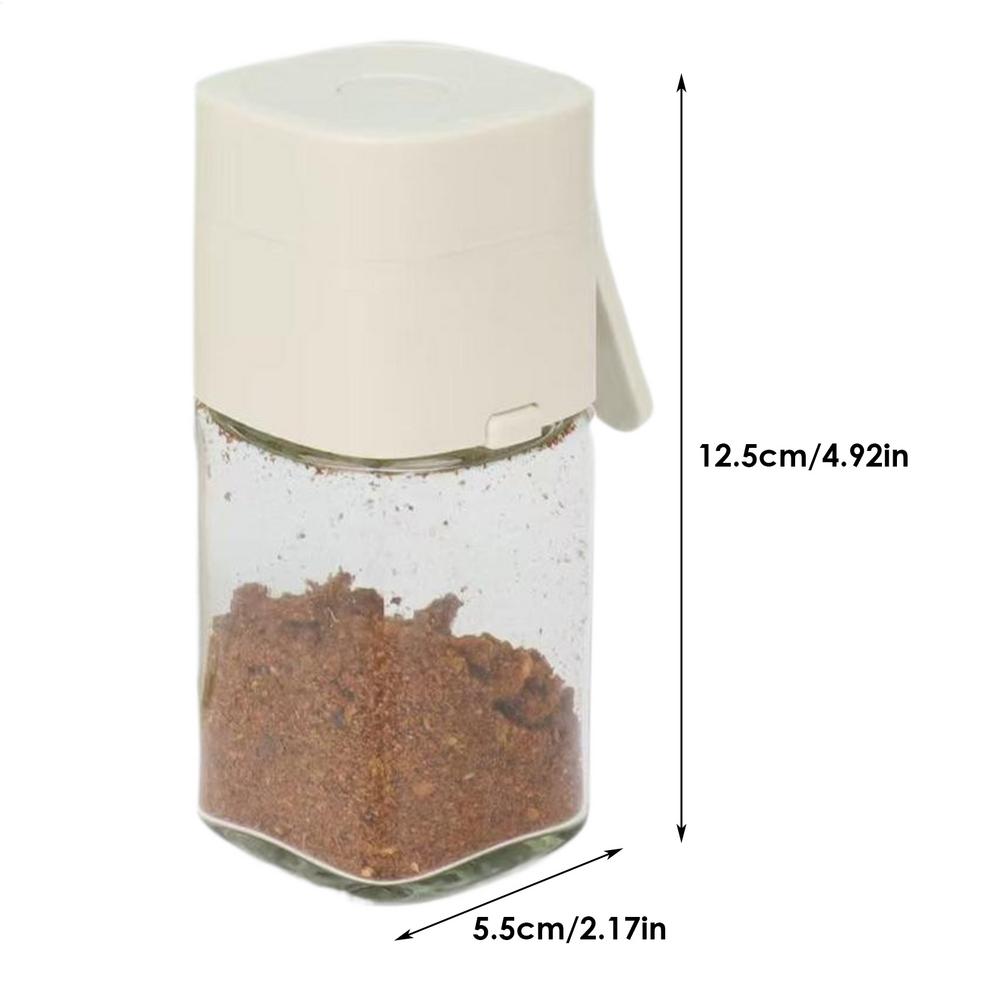

Glass Salt Shaker Quantitative Salt Dispenser Glass Jar Barbecue Frying Seasoning Precise Dispensing Bottle Home Condiment білий