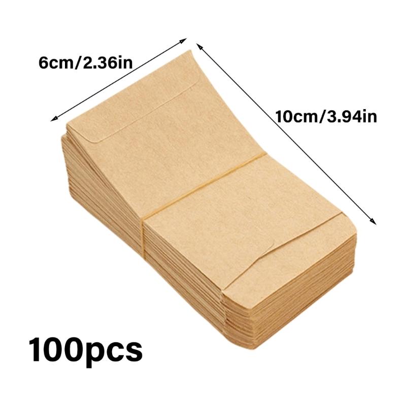 100 Pieces Miniature Kraft Bags for Organizing  and Party Treats Small Coin Envelopes Jewelry Wrapping Pouches