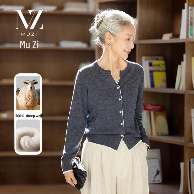 

Muzhi Women s Pure Wool Knitted Cardigan XL