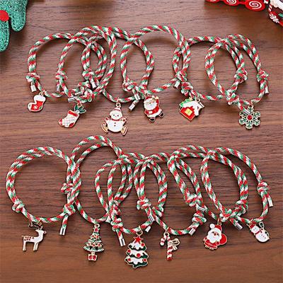 Colorful Christmas Cartoon Pendant Bracelet - Creative Holiday Jewelry