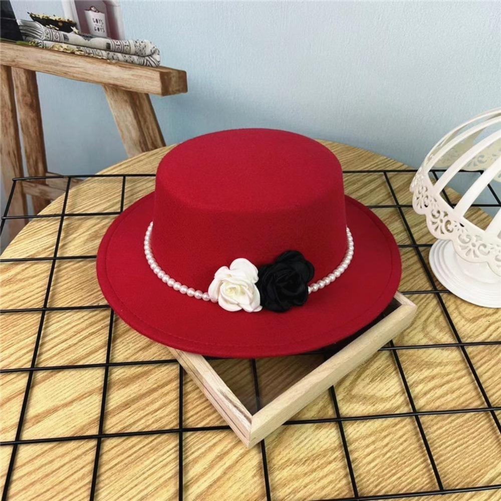 10CM Wide Brim Flat Top Felt Hat French Hepburn Style Panama Trilby Cap New Jazz Hats  Gift