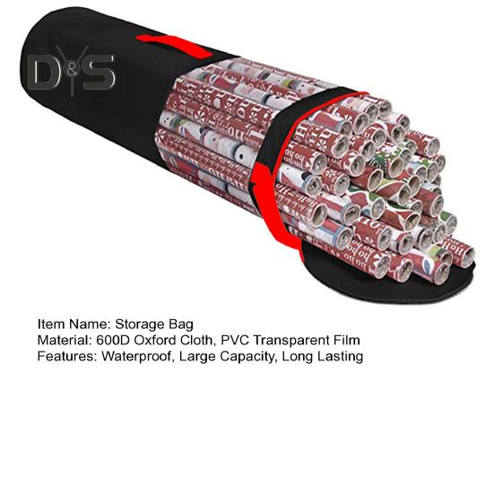 Gift Wrapping Paper Storage Bag Organizer with Handle Zipper Closure Large Capacity Waterproof Portable Wrapping Paper Holder