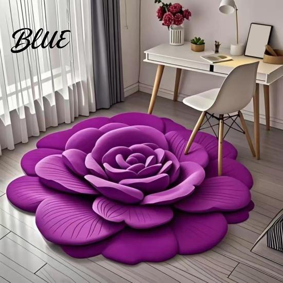 Anti-slip Floral Rug Soft Touch Design Anti-Slip 3D Flower Floor Mat Bottom Door Carpet