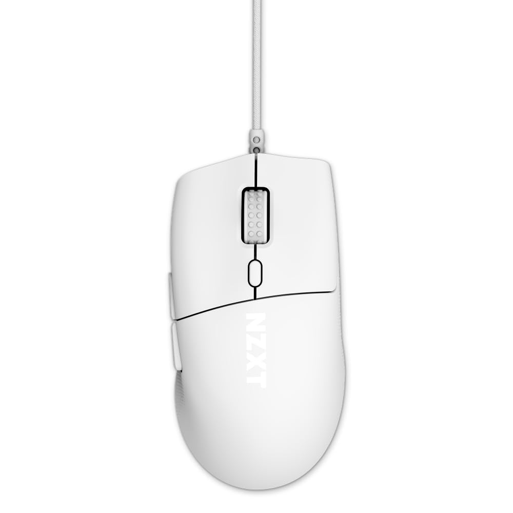 NZXT Lift 2 Ergo White Lightweight Wired Gaming Mouse with 8K Polling Rate and 26000 DPI Sensor, Ergonomic Design, White (MS-001NW-02, MS0703)