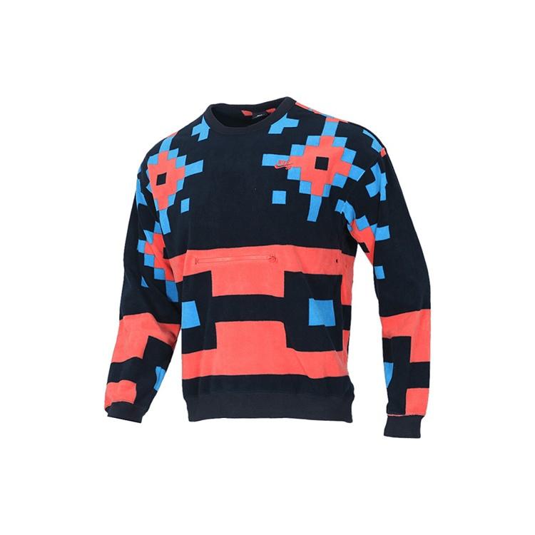 Nike SB Skateboard Icon Pattern Printed Sweater For Men Black/Red Men s BV0878-475 S