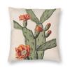 Botanical Cactus Square Pillowcase Polyester Linen Velvet Printed Zip Decorative Throw Pillow Case Room Cushion Cover