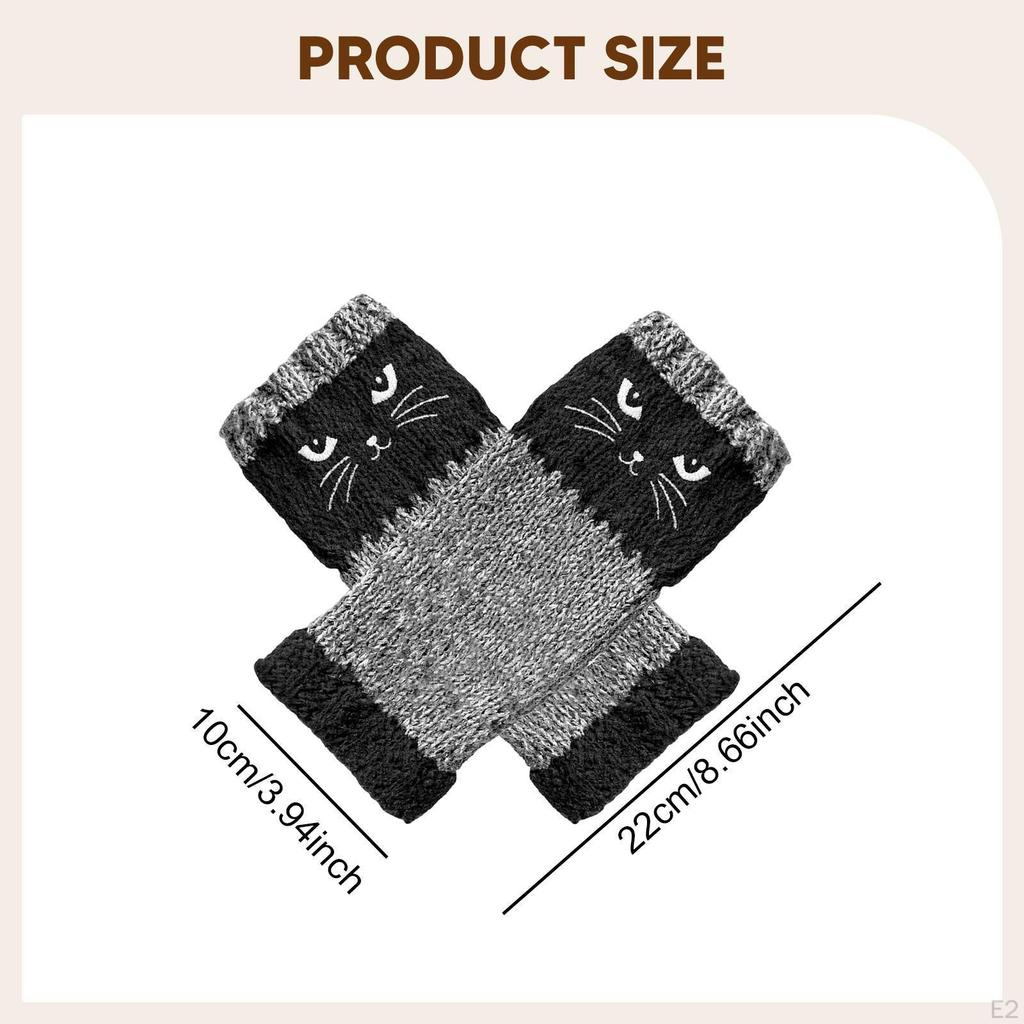 Fingerless Gloves Cold Weather Fashion Wrist Warmer Knit Sleeves for Women