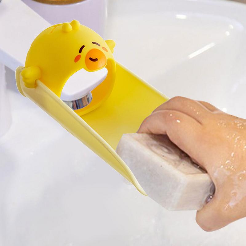 Extensor de robinet din silicon în formă de animal pentru spălarea mâinilor pentru copii, robinet de ajutor cu apă extins pentru bucătărie, baie, grădiniță
