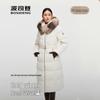 B250244778 Business Waist-Cinching Fur-Collar Down Jacket