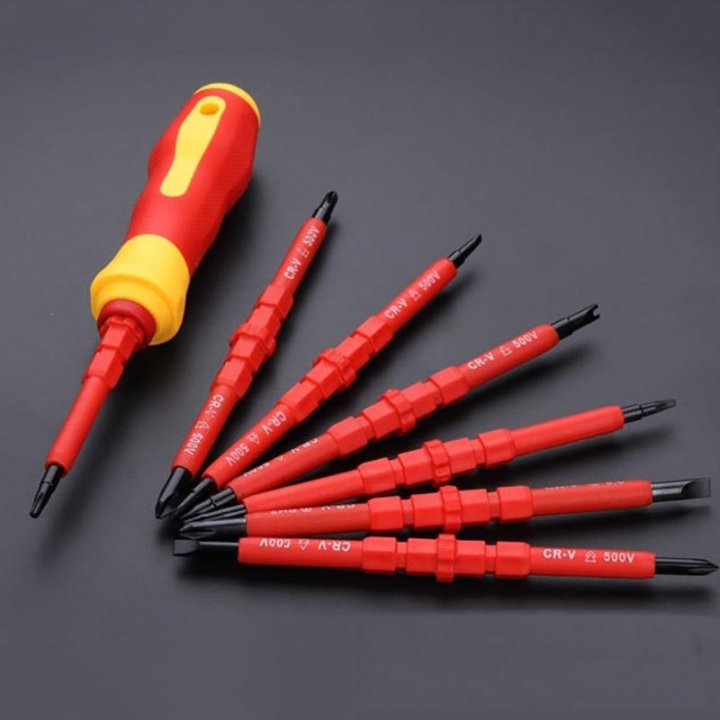 7 PCS Multi-purpose Electrican's Insulated Electric Hand Scerwdriver Repair Tools Kit Set FLF