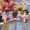 1Sada Sweet Couple Diy Miniaturní figurka Garden Deco Seat Micro Landscape