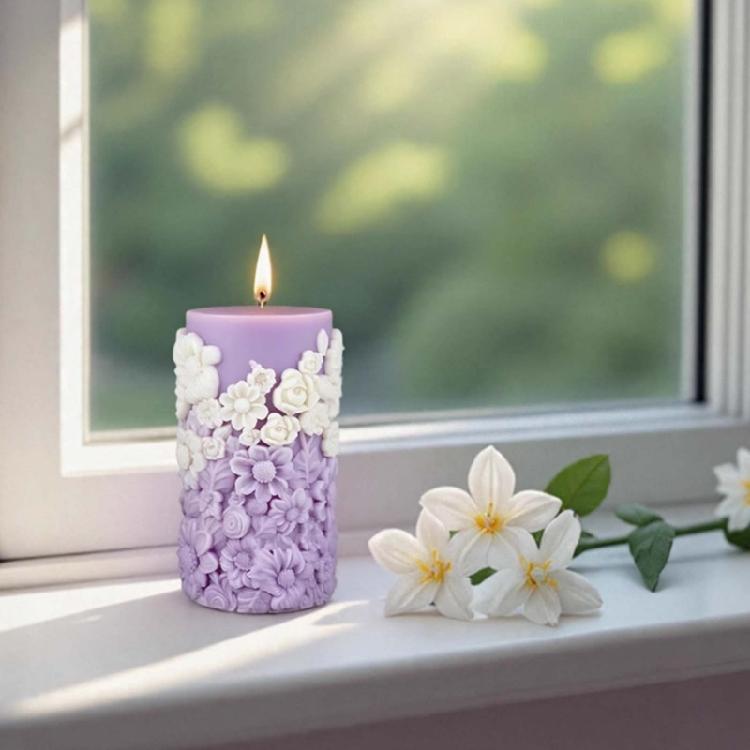 Floral Cake Candle Silicone Mould Multifunctional Kitchen Craft Tool Spring Decoration for Creators