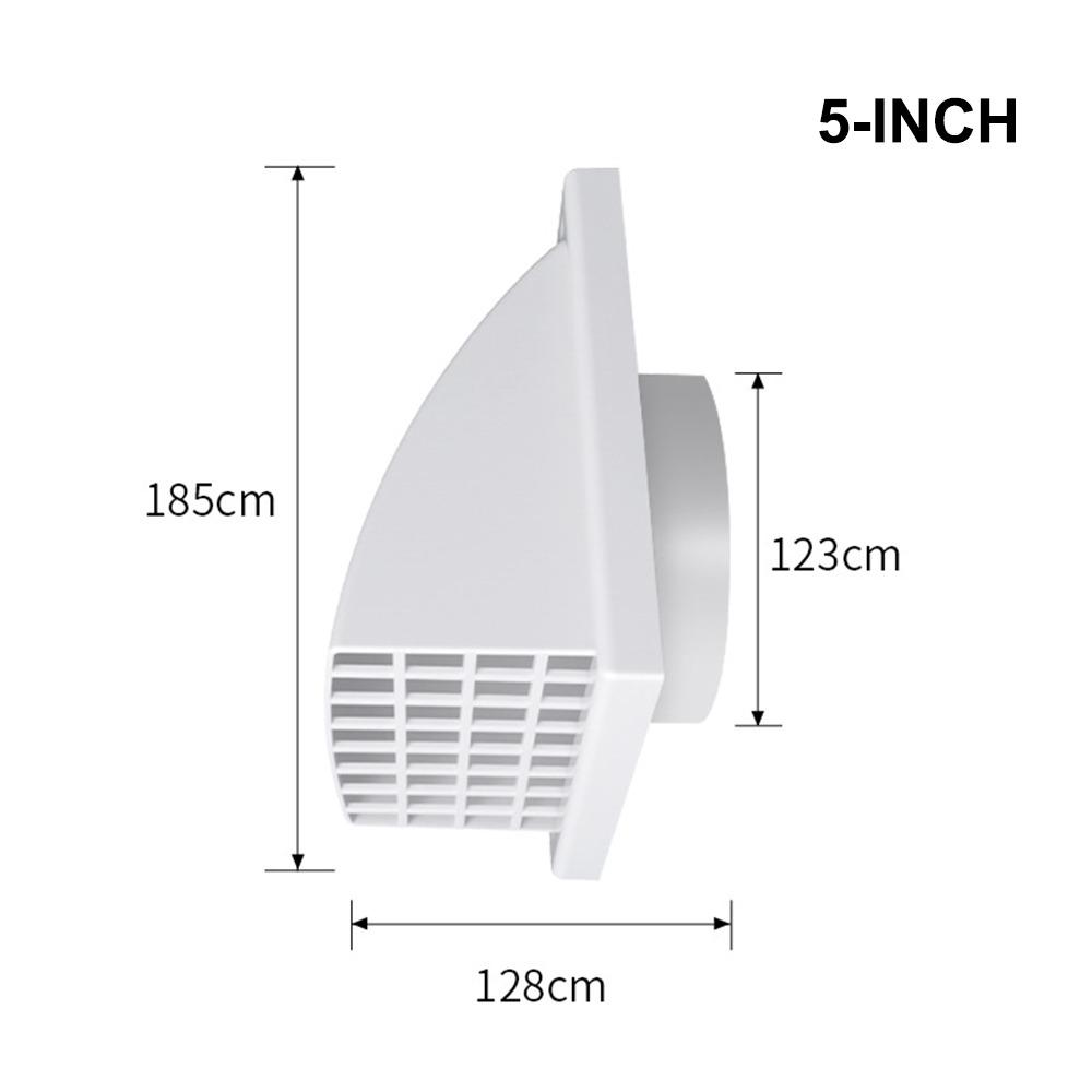 Grilă de Ventilație de Perete Exterior cu Valvă Material ABS Hotă de Bucătărie Conductă Ieșire Aer Perete Exterior