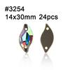 Yanruo AB Color Sew on Glass Crystal Sewing  Rhinestone Crystal Flat Back Rhinestone for Dresses
