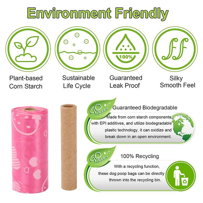 Dog Poop Bag Dispenser with Poop Bags, Leak Proof and Extra Thick Pet Waste Bags, 1 Poop Bag Holder and 150 Bags for Dog Walking and Cats Litter