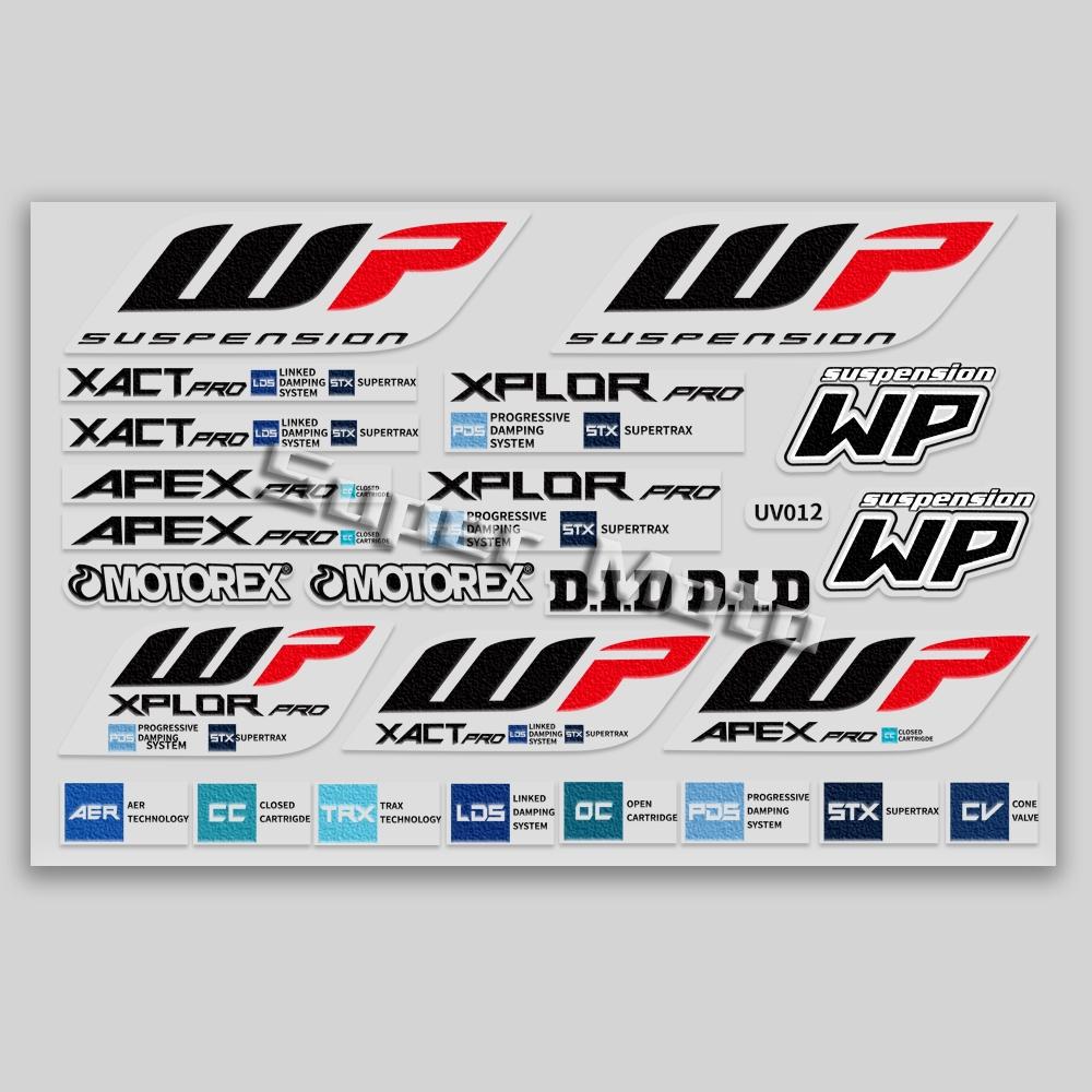 For Fork Motorcycle UV Stickers Motocross Fairing Stereoscopic Helme Suspension Shocker Damper Waterproof Decals