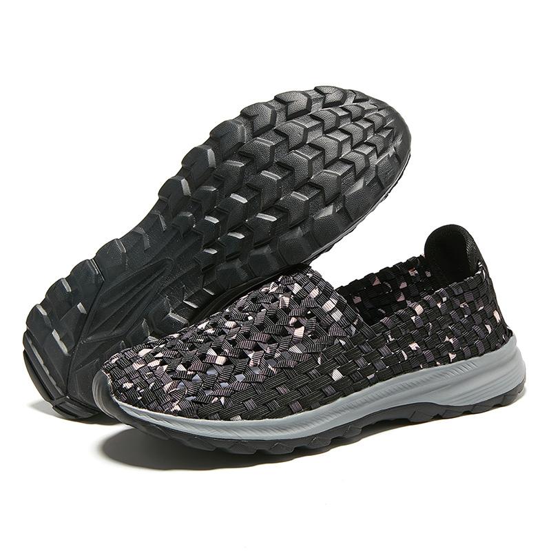 Men Camouflage Breathable Slip on Sneakers Men Summer Braid Beach Lazy Shoes Casual Weave Walking Flats