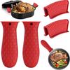 Silicone Heat-Resistant Handle Covers,Cast Iron Handle Covers, Pot Holders,Cast Iron Skillet Pads, Cast Iron Pot Handle Covers