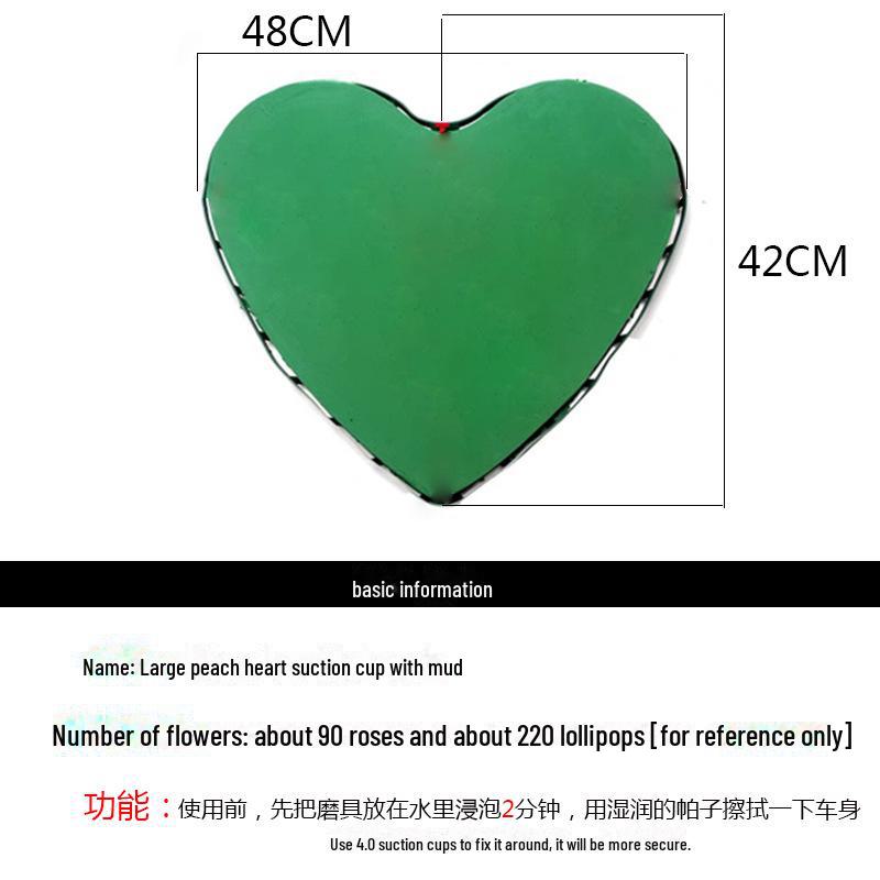 Vantuzlu Düğün Arabası Çiçek Süslemesi - Kalp Şekli