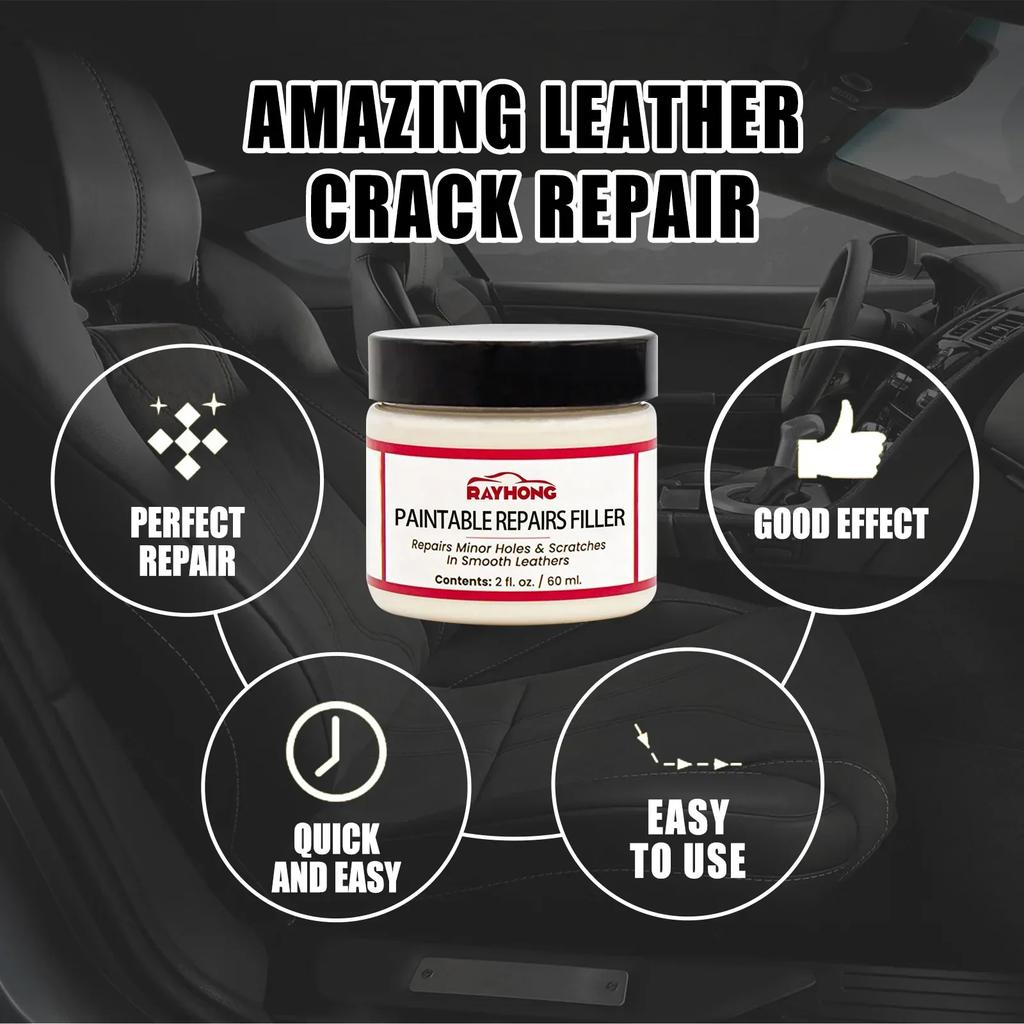 Auto Leer Vuller Reparatie Natuurlijk 60ml Compound Leer Herstel Crème Leer Vuller Reparatie Auto Leer Conditioner Reiniger