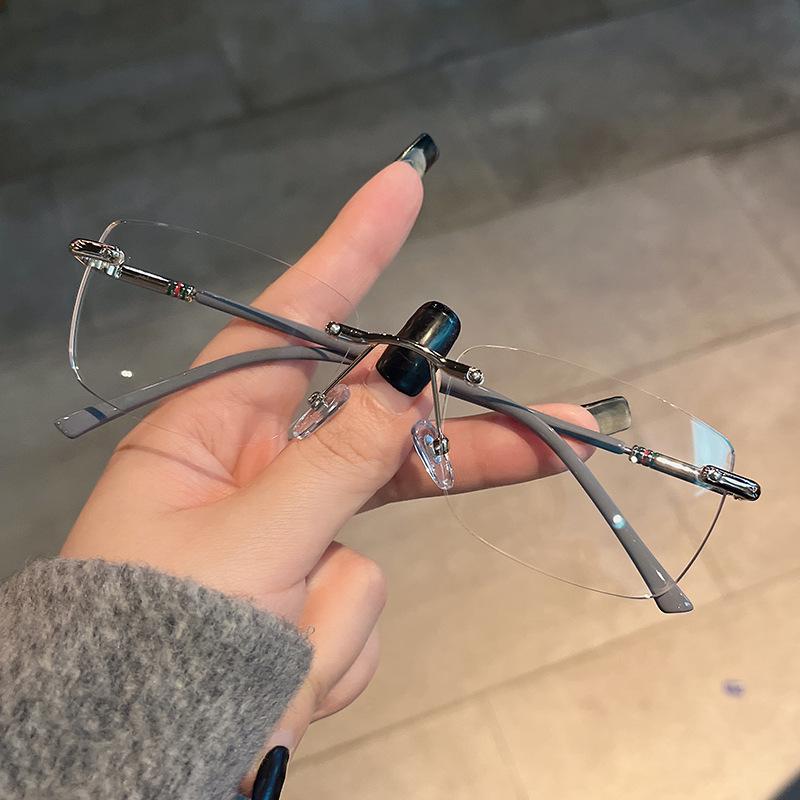 Frameless Ultralight Anti-Blue Light Reading Glasses for Men and Women, High-Definition Anti-Radiation Eyewear for Middle-Aged and Elderly