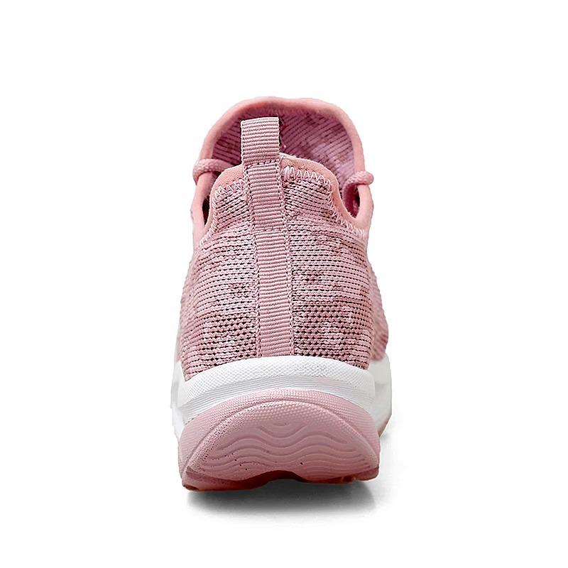 Brand Women Sport Shoes Thick Sole Shoes Flying Weave Platform Shoes Ladies Toning Shoes Wedge Sneakers Breathable Rocking Shoes