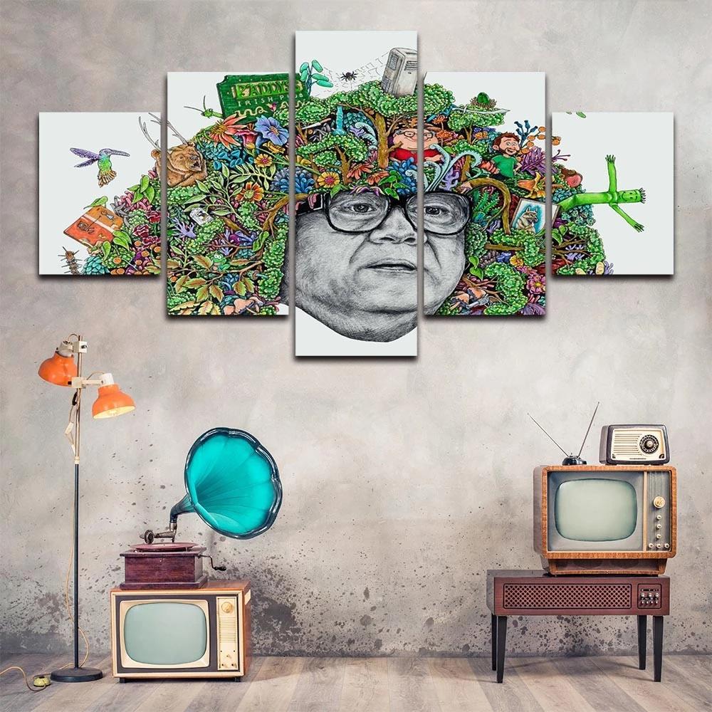 Bedroom Home Decor Prints 5 Pcs Color Cartoon People Derivative Painting Wall Art Modular Modern Poster Canvas Pictures No Frame