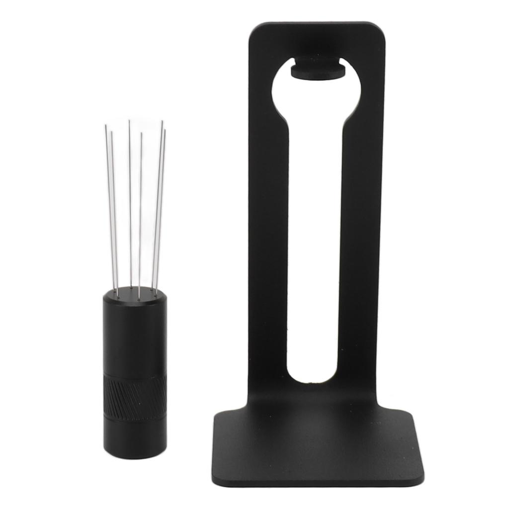 Coffee Stirrer Needle Black 6 Needles Aluminum Alloy Coffee Powder Hand Tamper Distributor for Coffee Bar Non