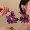 Europe and the United States Exaggerated Irregular Flower Stud Earrings Personalized Design Sense Earrings Temperament Vacation Style Earrings Women