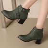 Women's High-heeled Short Boots Autumn and Winter New Thick-heeled Large-size Casual Short Boots