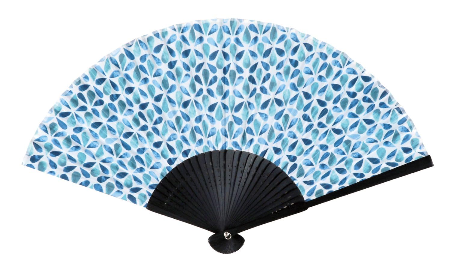 

Yamamoto Jin Shoten Folding Fan with Fan Bag, Drop Design [4752]