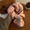Atmosphere soft waxy green knitted wool scarf women's autumn and winter thickened warm versatile neck protection scarf tide