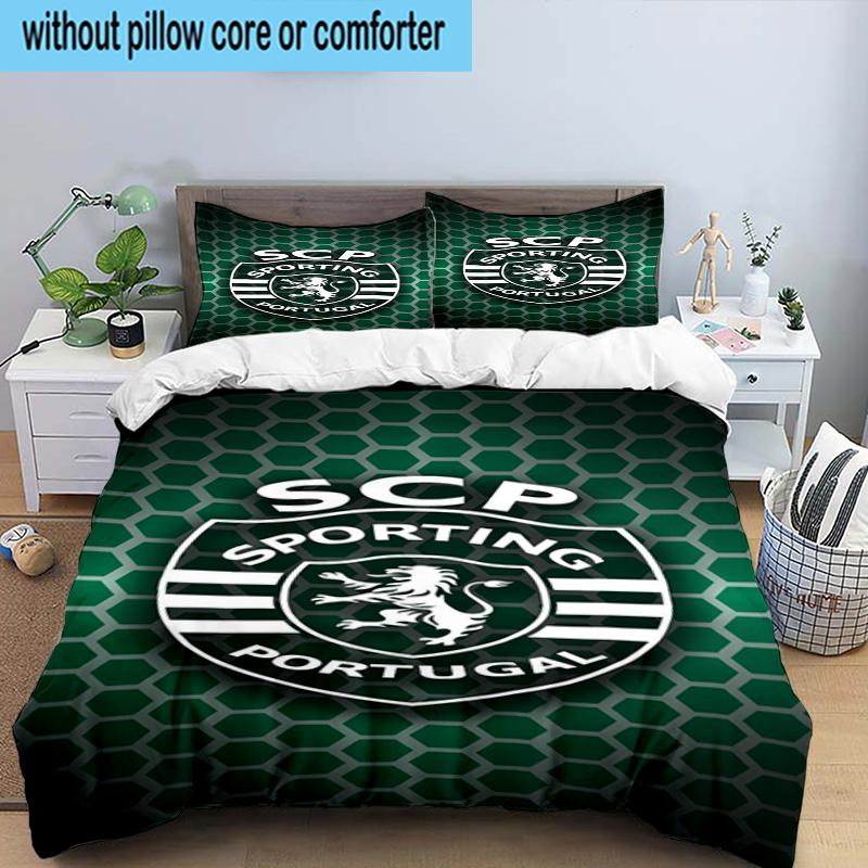 Sporting Portugal Crest 3PCS Bedding Set 2D Printing (Includes 1 Duvet Cover + 2 Pillowcases Coreless), Bedroom decor,Fan gift