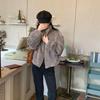Double-Sided Faux Lambswool Stand Collar Petite French Style Top (Autumn/Winter 2025)