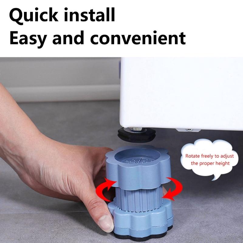 Antivibration Foot Pads Washing Machine Feet Pads Shock Noise Dampening Cancelling Adjustable for Washer Dryer Machine