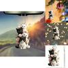 Charming 2d Acrylic Cream Cat Hanging Ornament For Car Rearview Mirror Decor