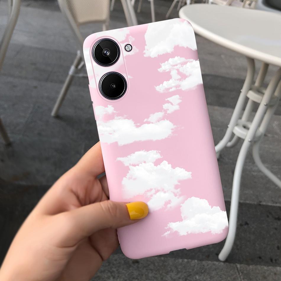 For Realme 10 2022 Fashion Girl Sunflower Yellow Phone Case For Realme10 RMX3630 4G Candy Color Soft Silicone TPU Cases