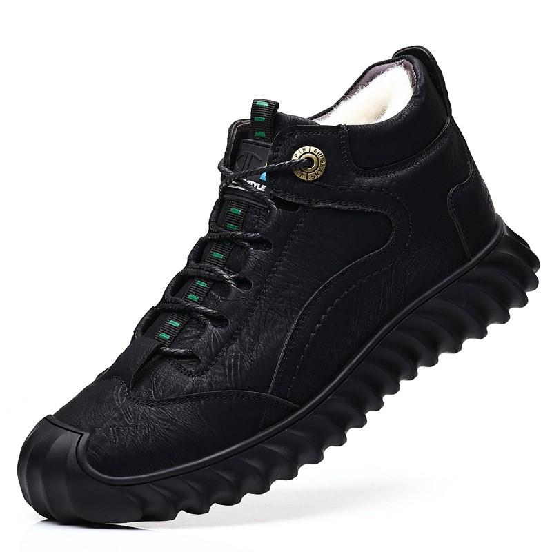 Fashion Cotton Shoes Men Plus Cashmere Thickening Warm Cotton Shoes Men High Top Non-slip Sports Cotton Shoes Wool Snow Boots D561