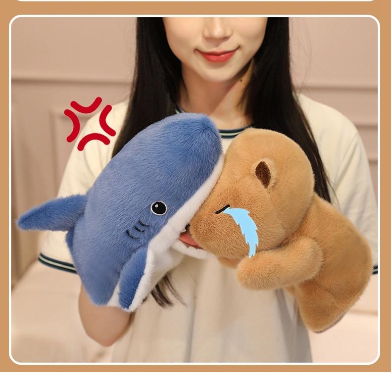 Cartoon Animal Plush Hand Puppet, Movable Mouth Interactive Glove Doll, Kids Early Education Storytelling Soothing Toy Universal Multiple Styles