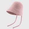 Autumn and winter knitted hat women's face small ear protector wool hat lace-up versatile windproof warm ear protector pullover hat