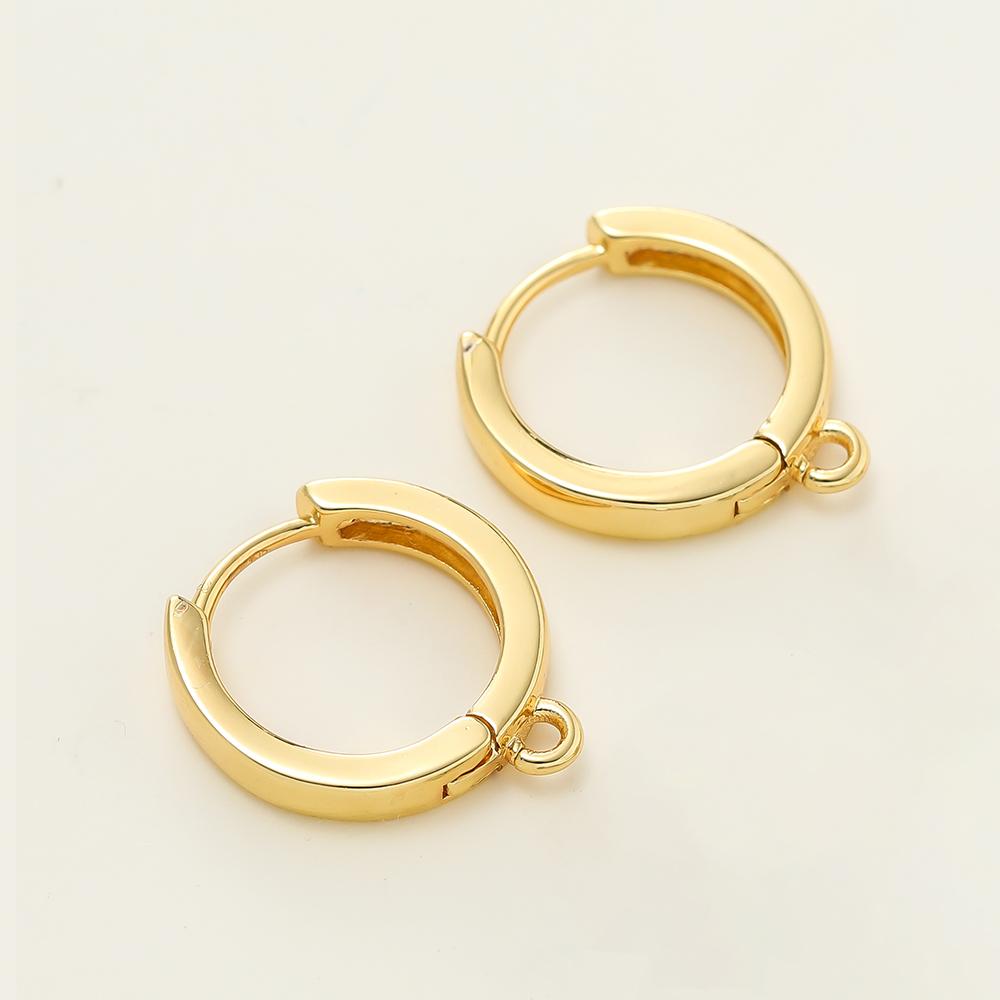2pcs/lot 6 Styles 18K Gold Color Plated Metal Copper Earring Hook Clasps With Zircon For Earrings Jewelry Making Accessories