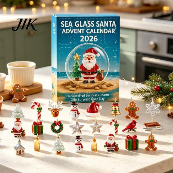 Christmas Tree Hanging Decoration Advent Calendar 2026, 24 Days 2D Acrylic Bear Elk for Countdown Snowman Ornaments Holiday Tree, Window Home