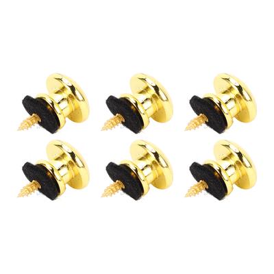6 pièces Boutons de sangle de guitare Verrous de sangle de guitare en fer lisse Installation facile Chevilles d'extrémité de sangle de guitare pour guitare acoustique guitare classique