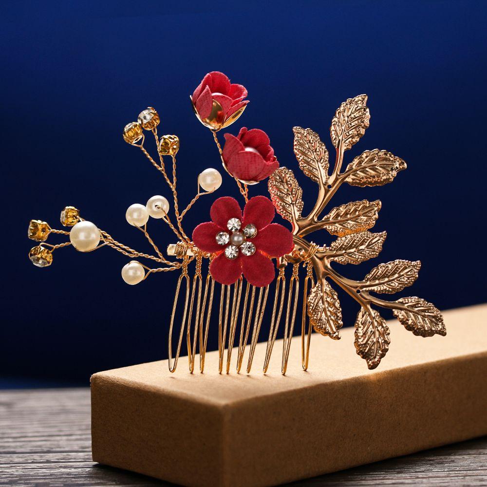 Romantic Bride Hair Jewelry Wedding Bridal Clips Flower Hair Pin Hair Combs Leaves Tiara